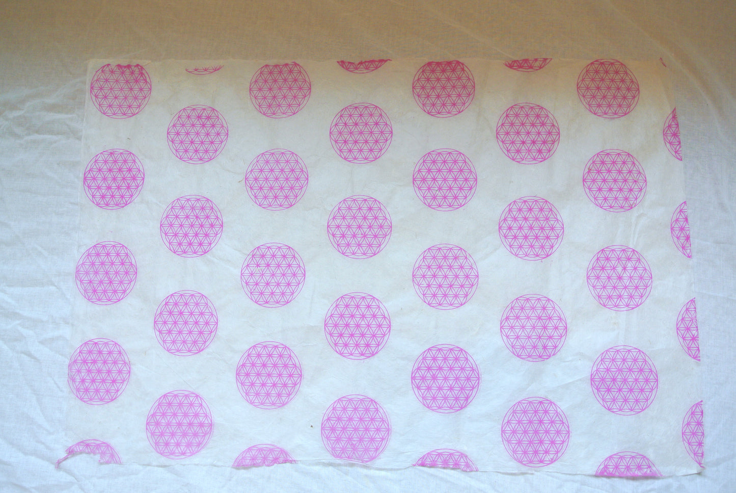 Pink Sacred Geometry Print on Hemp Tissue Paper