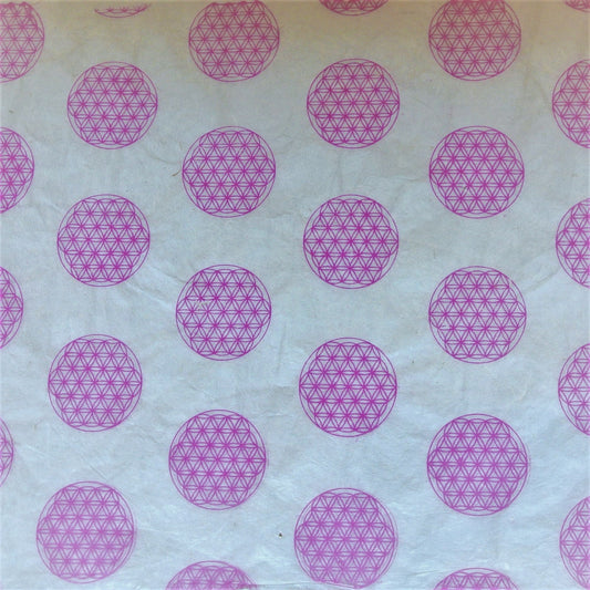 Pink Sacred Geometry Print on Hemp Tissue Paper
