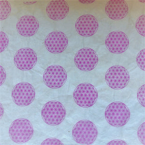 Pink Sacred Geometry Print on Hemp Tissue Paper
