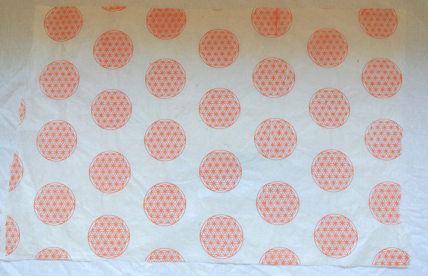 Orange Sacred Geometry Print on Hemp Tissue Paper