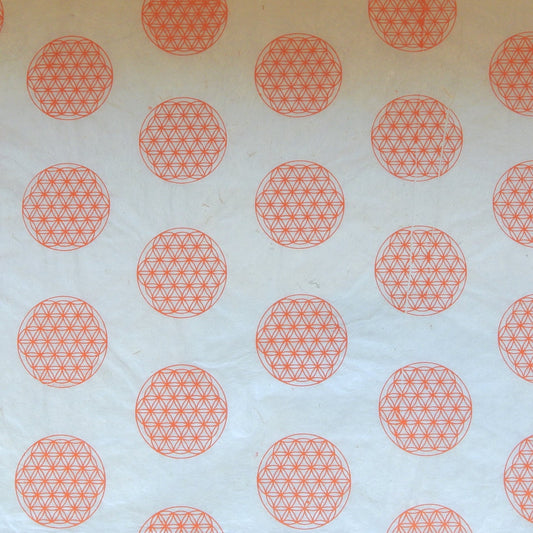 Orange Sacred Geometry Print on Hemp Tissue Paper