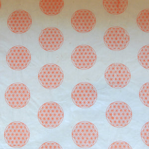 Orange Sacred Geometry Print on Hemp Tissue Paper