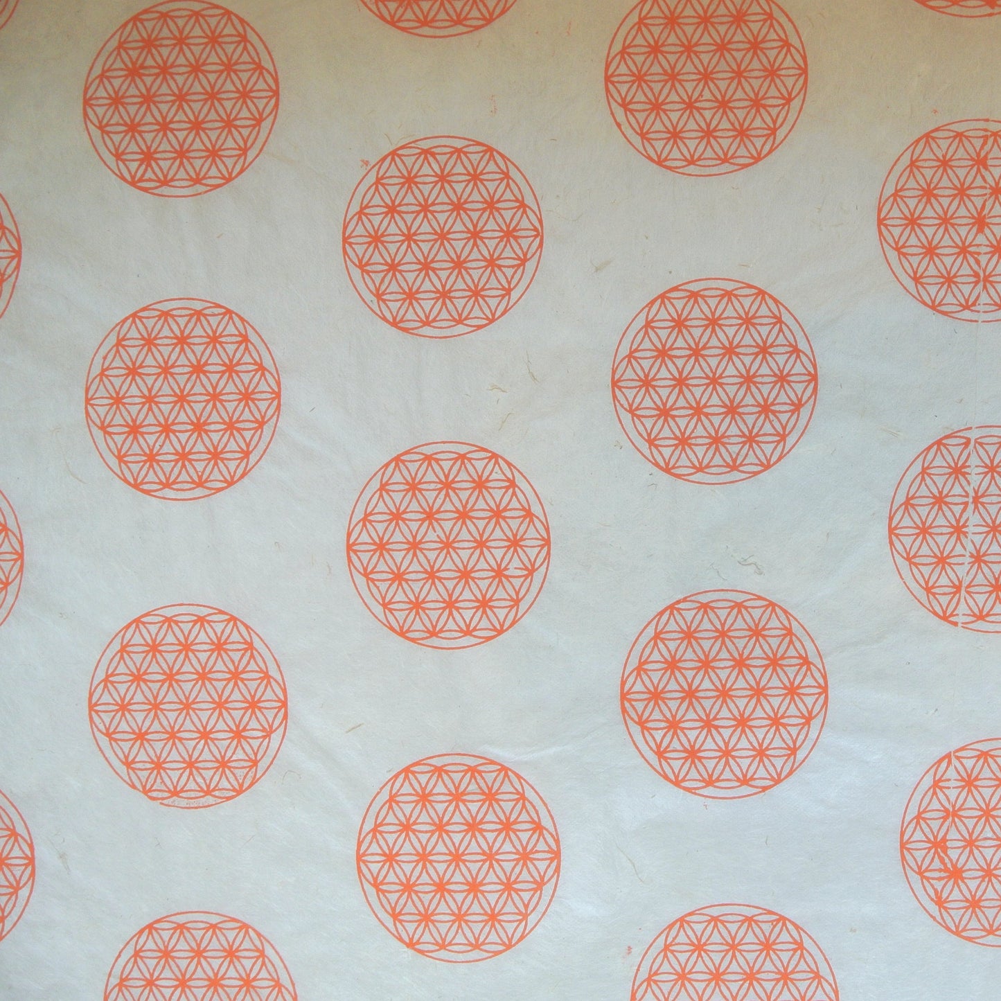 Orange Sacred Geometry Print on Hemp Tissue Paper