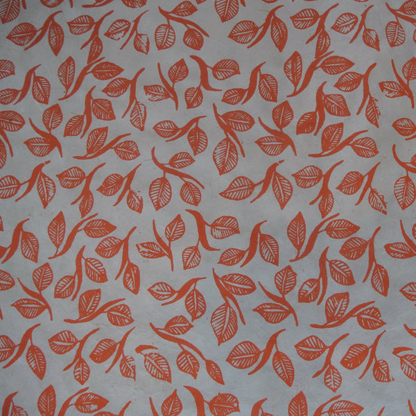 Orange Leaf Sketch Print on Lokta Paper, Tree Free & Sustainable