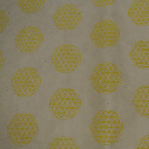 Yellow Sacred Geometry Print on Hemp Paper, Tree Free & Sustainable