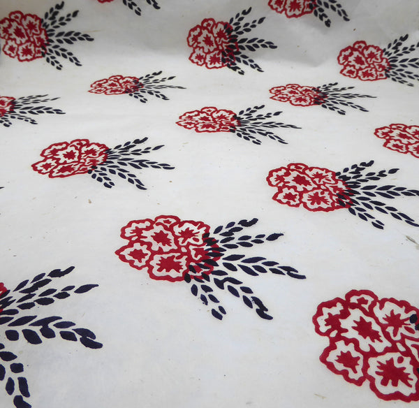 Rhododendron block printed on Lokta Paper, Handmade, Tree-Free & Sustainable