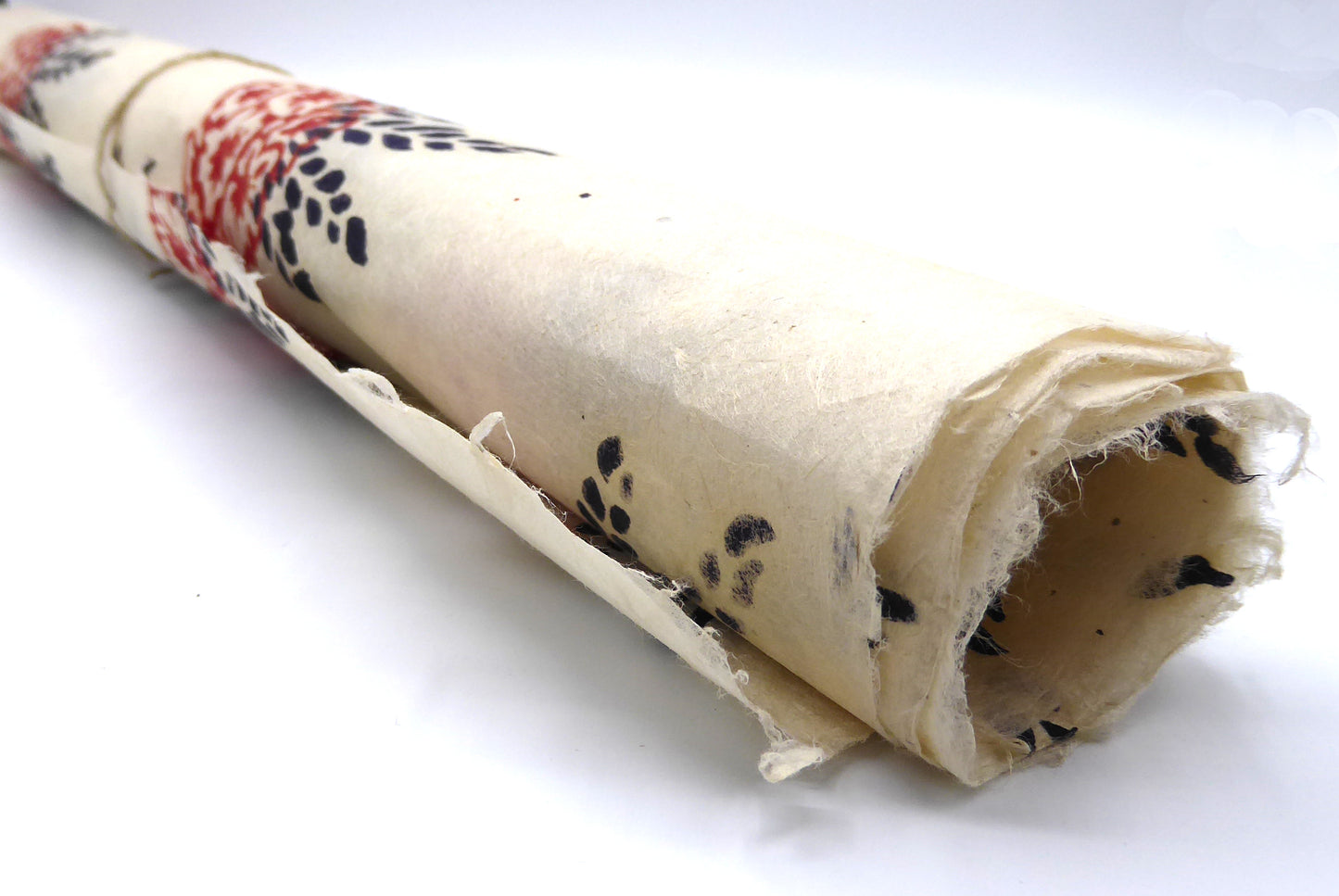 Rhododendron block printed on Lokta Paper, Handmade, Tree-Free & Sustainable