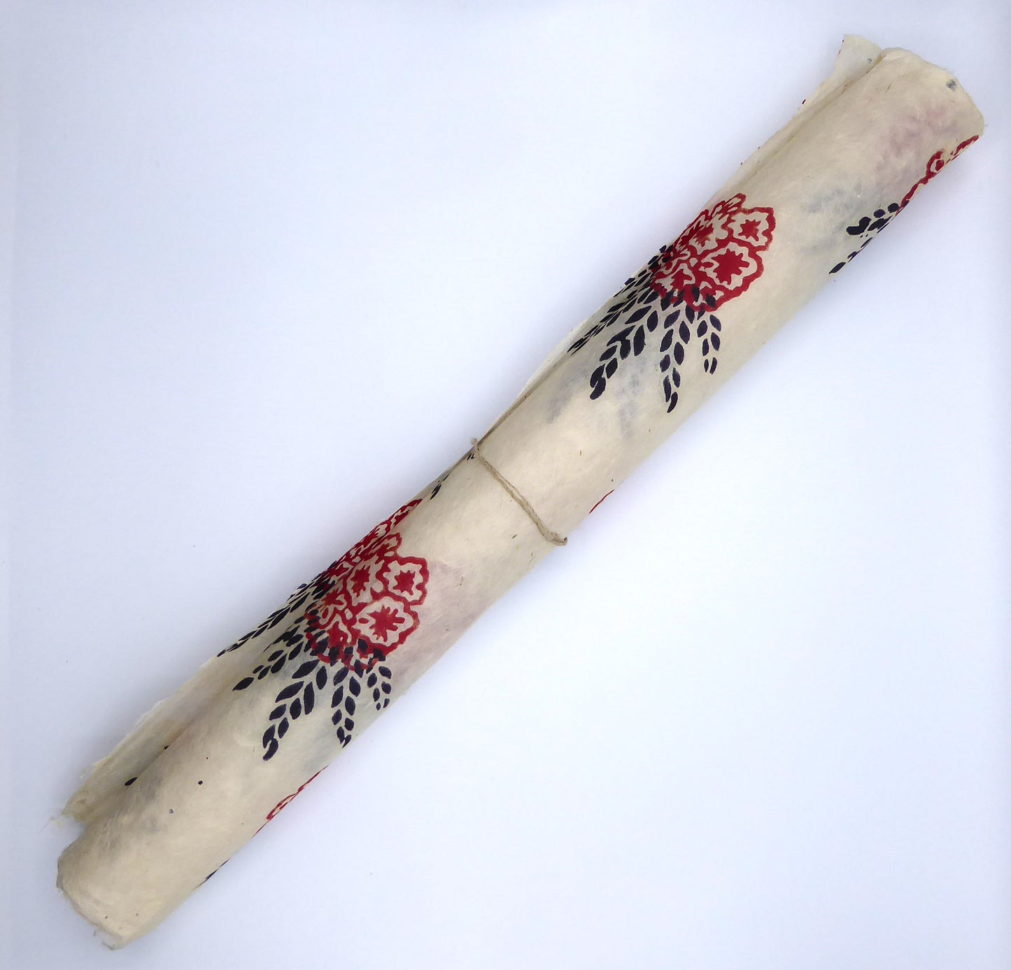 Rhododendron block printed on Lokta Paper, Handmade, Tree-Free & Sustainable