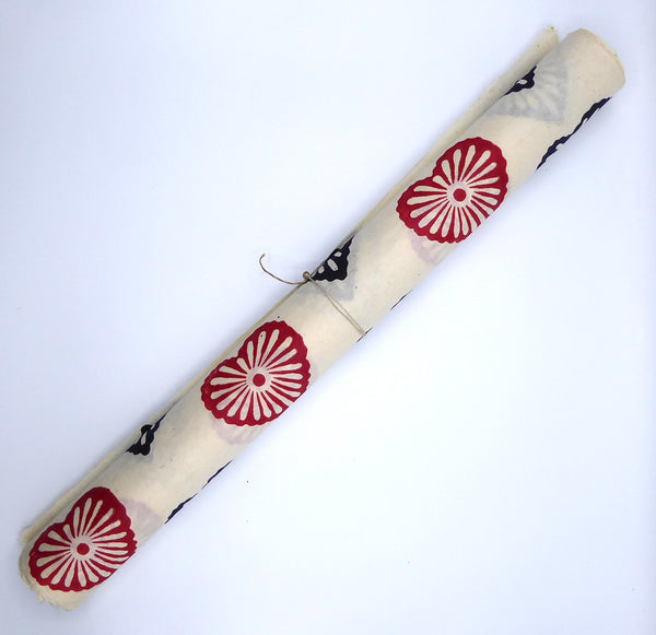 Hearts Block Printed on Lokta Paper, Handmade, Tree Free & Sustainable