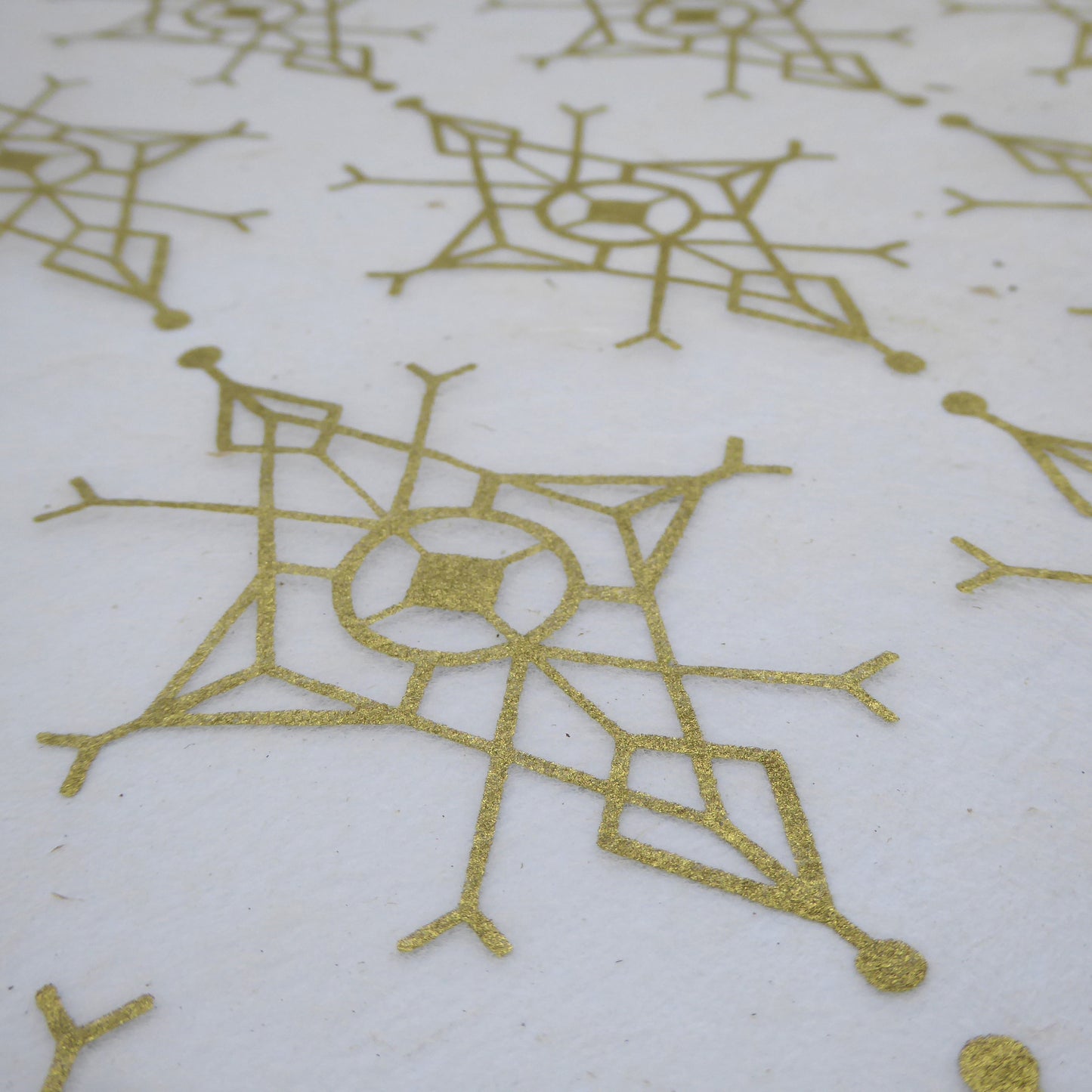 Geometric Snowflake Hemp Tissue Paper. Handmade in Nepal