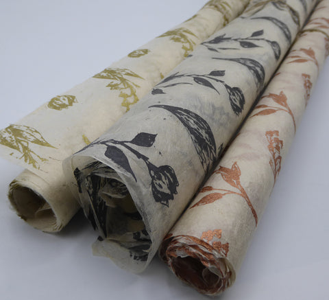 Wildflower design Hemp Tissue Paper. Handmade in Nepal