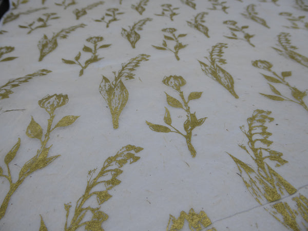 Pack of 3, Wildflower design Hemp Tissue Paper. Handmade in Nepal