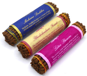 Hand rolled Incense - Non Toxic, Chemical Free, All Natural Incense Sticks: Rhododendron, Medicine Roll and Lotus Scents.