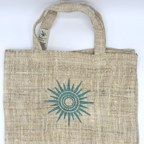 Bajura Hemp Tote Bag, Handprinted (sun)