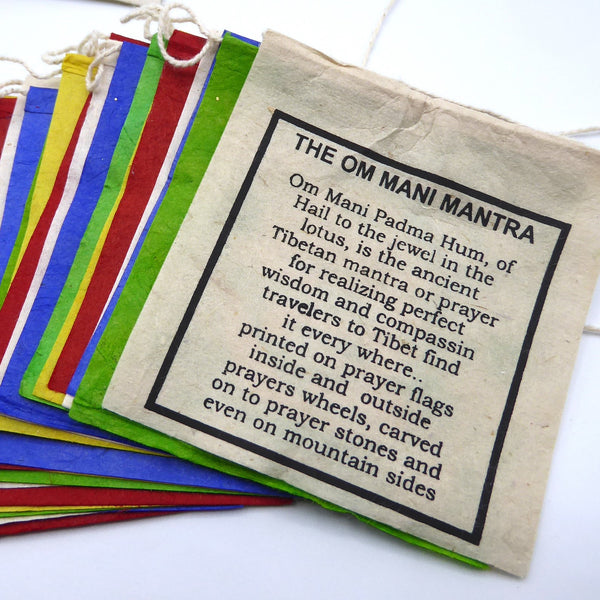 Lokta Paper Prayer Flags, Om Mani Padme Hum.