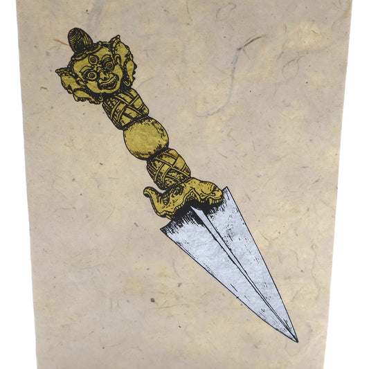 Handmade Lokta Greeting Card, Phurba