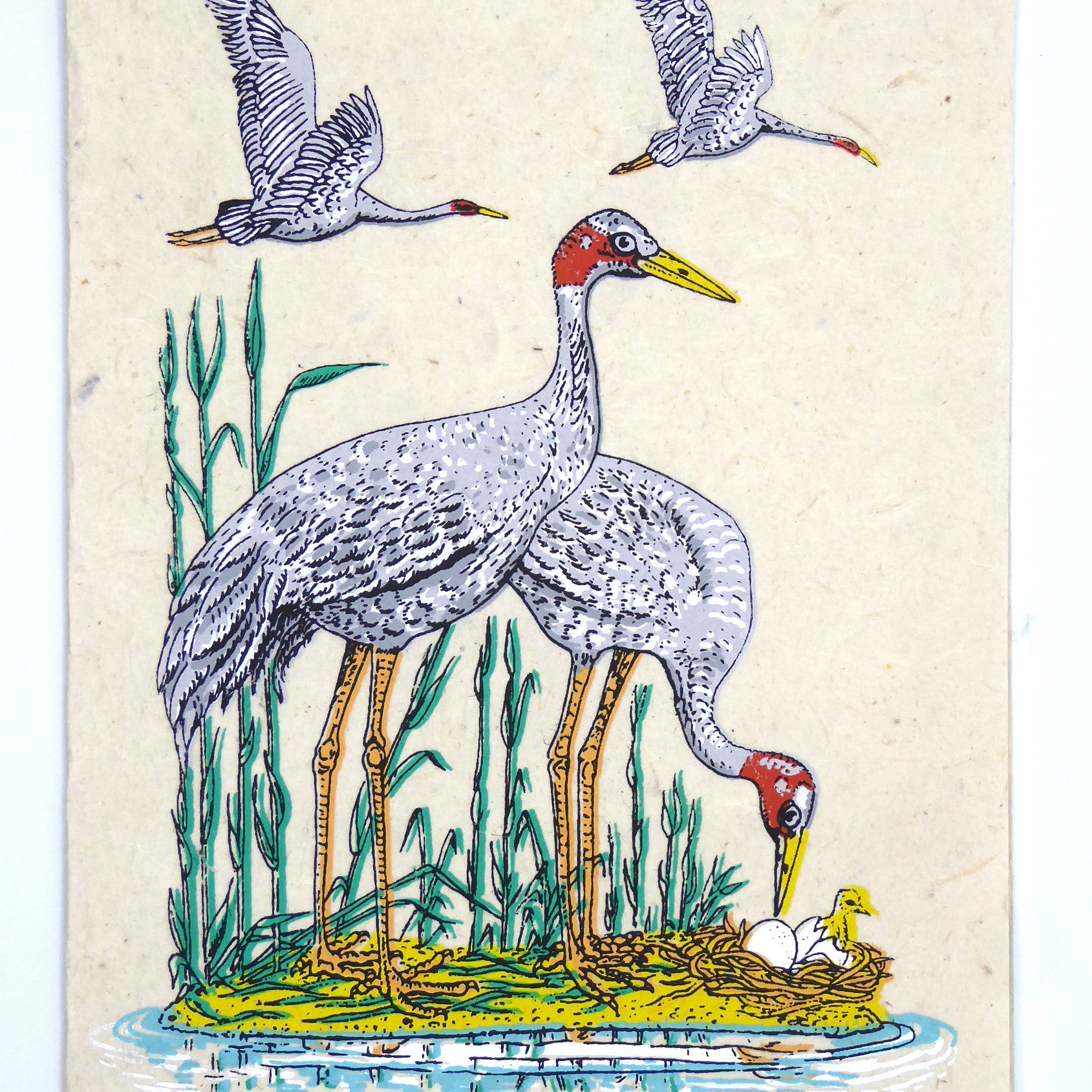 Handmade Lokta Greeting Card, Cranes