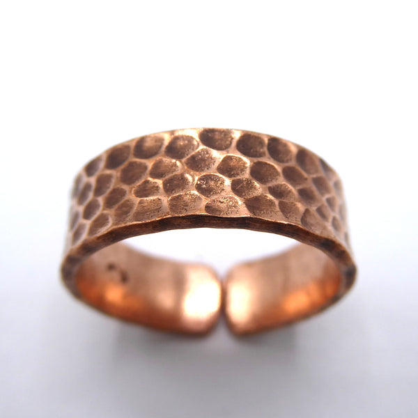 Hammered Copper Ring, handmade in Nepal