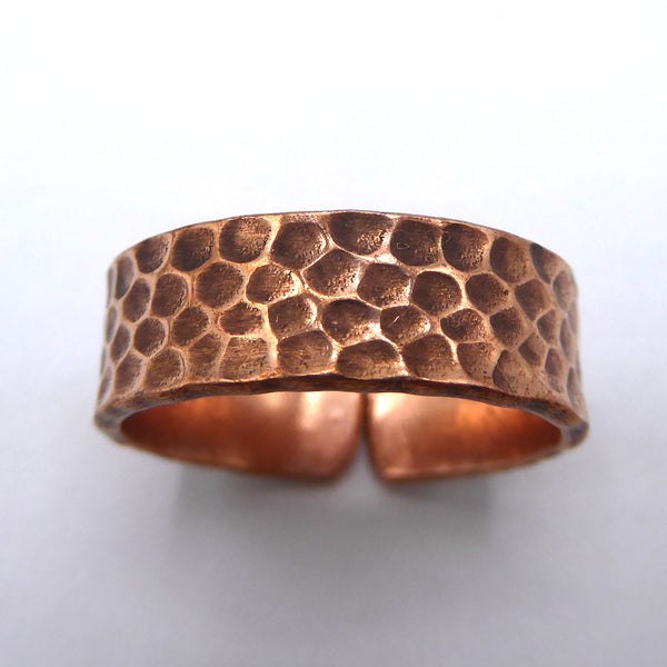 Hammered Copper Ring, handmade in Nepal