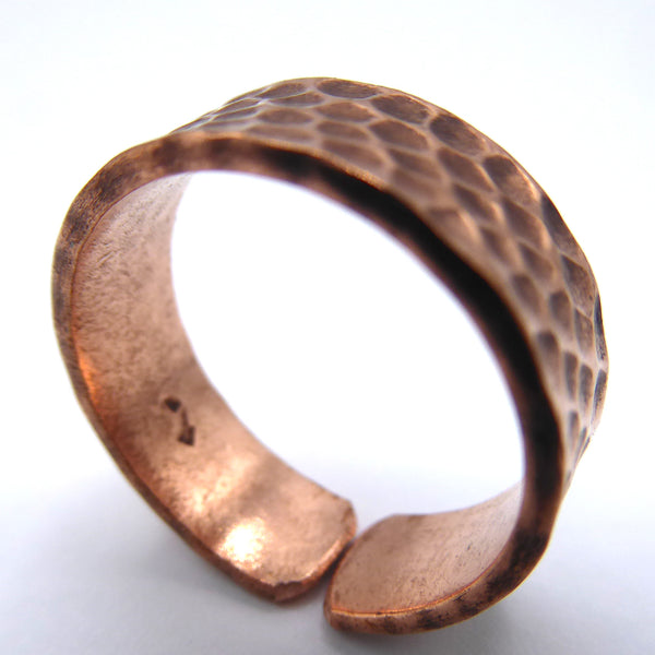 Hammered Copper Ring, handmade in Nepal