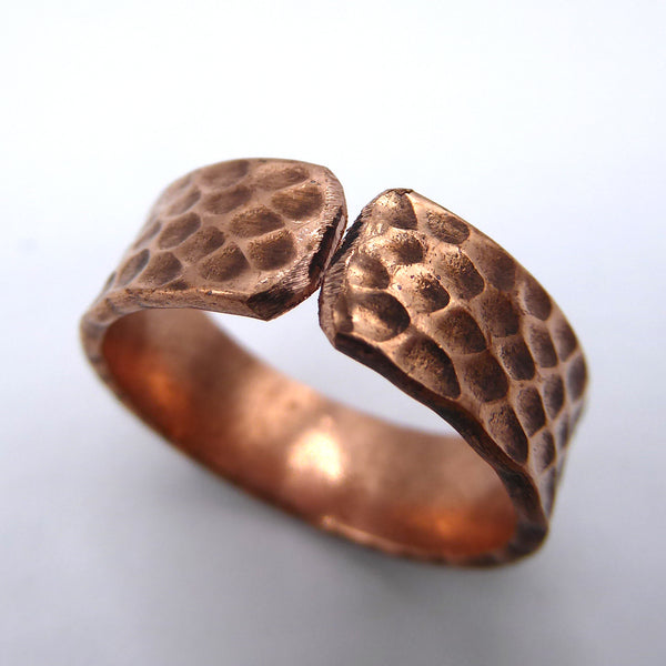 Hammered Copper Ring, handmade in Nepal