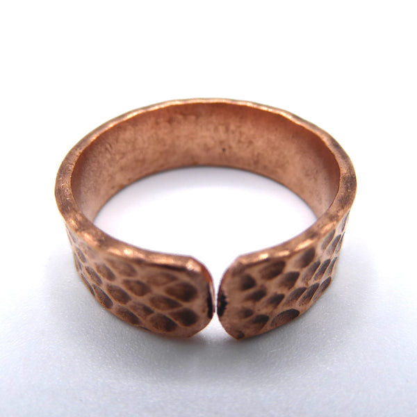 Hammered Copper Ring, handmade in Nepal