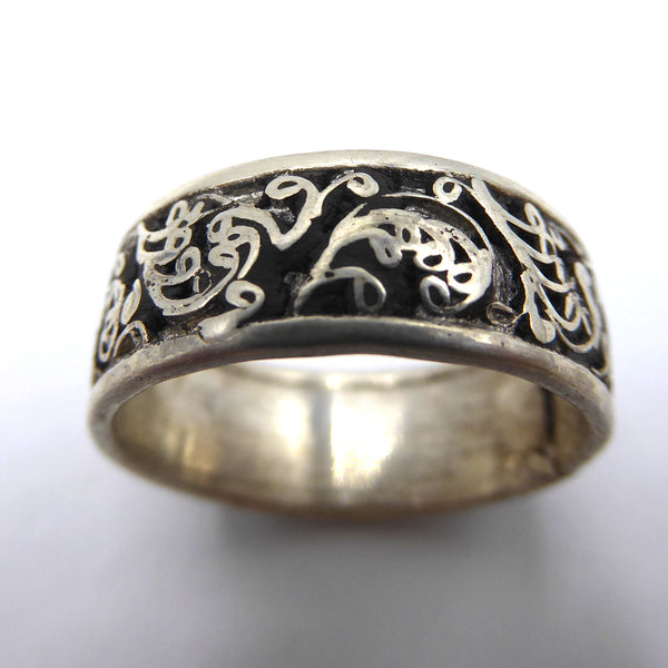 Handmade Silver Ring with Floral design