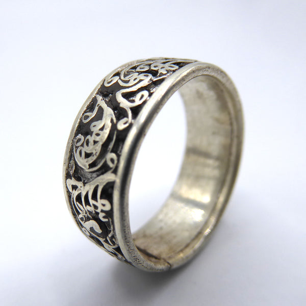 Handmade Silver Ring with Floral design