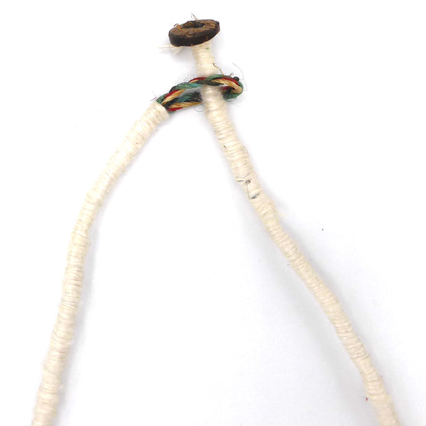 Hemp cord necklace; White, Blue & Red. Surfer/boho/beach style