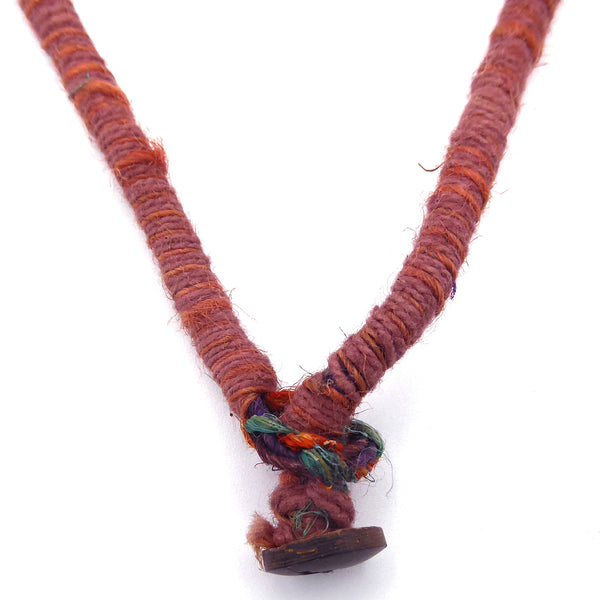 Hemp cord necklace; Light brown, Turquoise & Orange. Surfer/boho/beach style