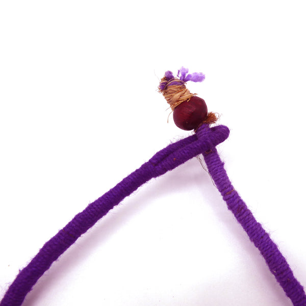 Hemp cord necklace; Purple, Black & Natural. Surfer/boho/beach style
