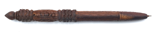 Hand Carved Wooden Ballpoint Pen, Refillable (Square)