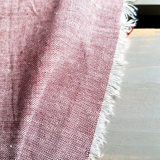 Bamboo & Organic Cotton Chambray Fabric, Purple & White
