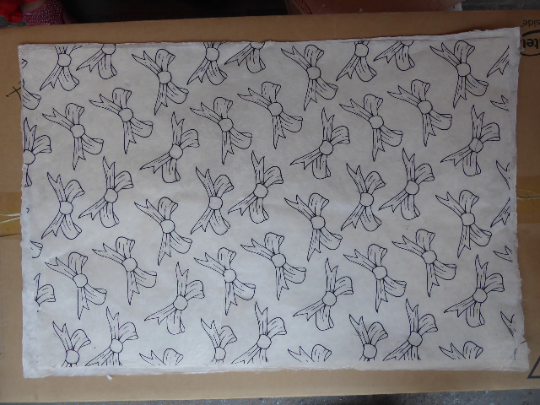 Bows design Hemp Tissue Paper. Handmade in Nepal