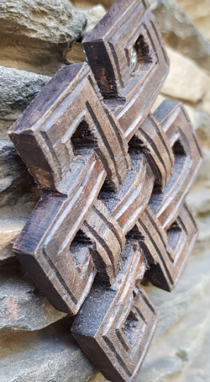 Infinity Knot Wood Carving - hand carved in nepal (medium)