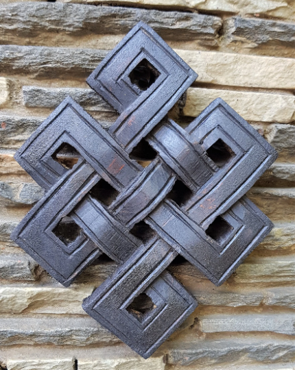 Infinity Knot Wood Carving - hand carved in nepal (large)