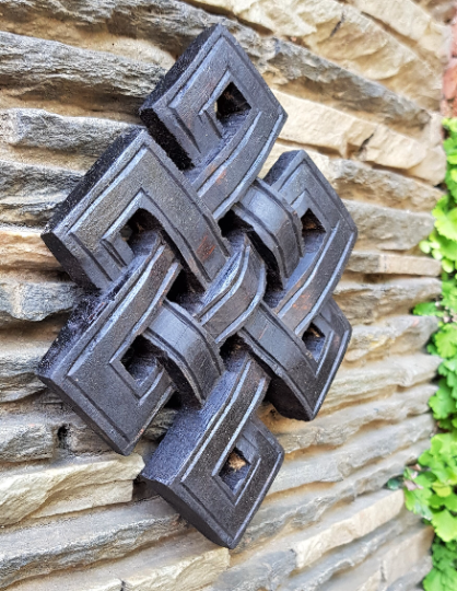 Infinity Knot Wood Carving - hand carved in nepal (large)