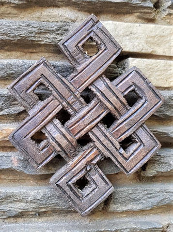 Infinity Knot Wood Carving - hand carved in nepal (Small)