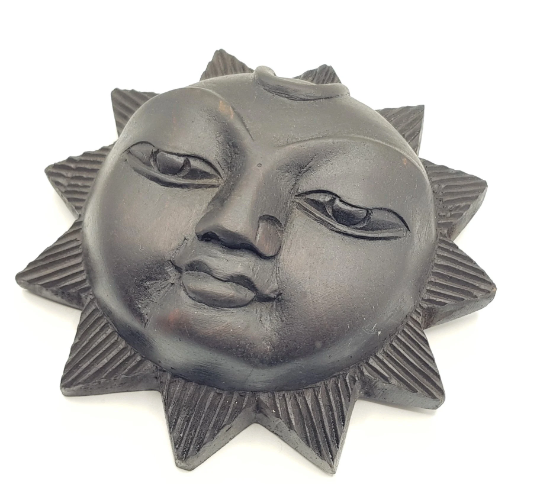 Wooden Sun Wall Hanging, hand carved in Nepal