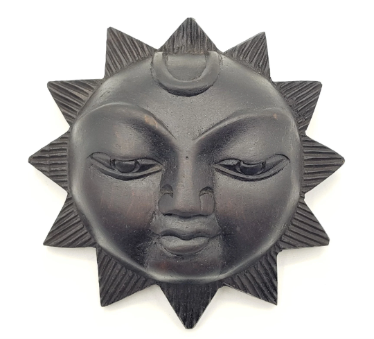 Wooden Sun Wall Hanging, hand carved in Nepal