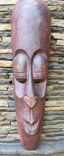 Premium Wooden Mask Wall Hanging, hand carved in Nepal