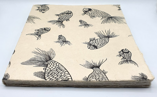 Goldfish designs Handbound Large Art Sketchbook . 120GSM . 32 pages . Tree Free Paper