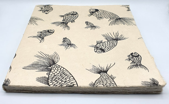 Goldfish designs Handbound Large Art Sketchbook . 120GSM . 32 pages . Tree Free Paper