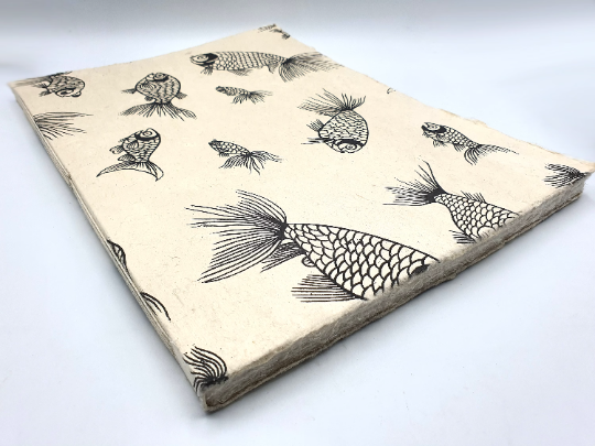Goldfish designs Handbound Large Art Sketchbook . 120GSM . 32 pages . Tree Free Paper