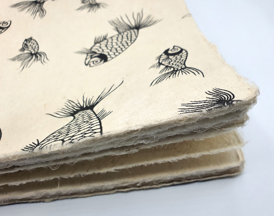 Goldfish designs Handbound Large Art Sketchbook . 120GSM . 32 pages . Tree Free Paper