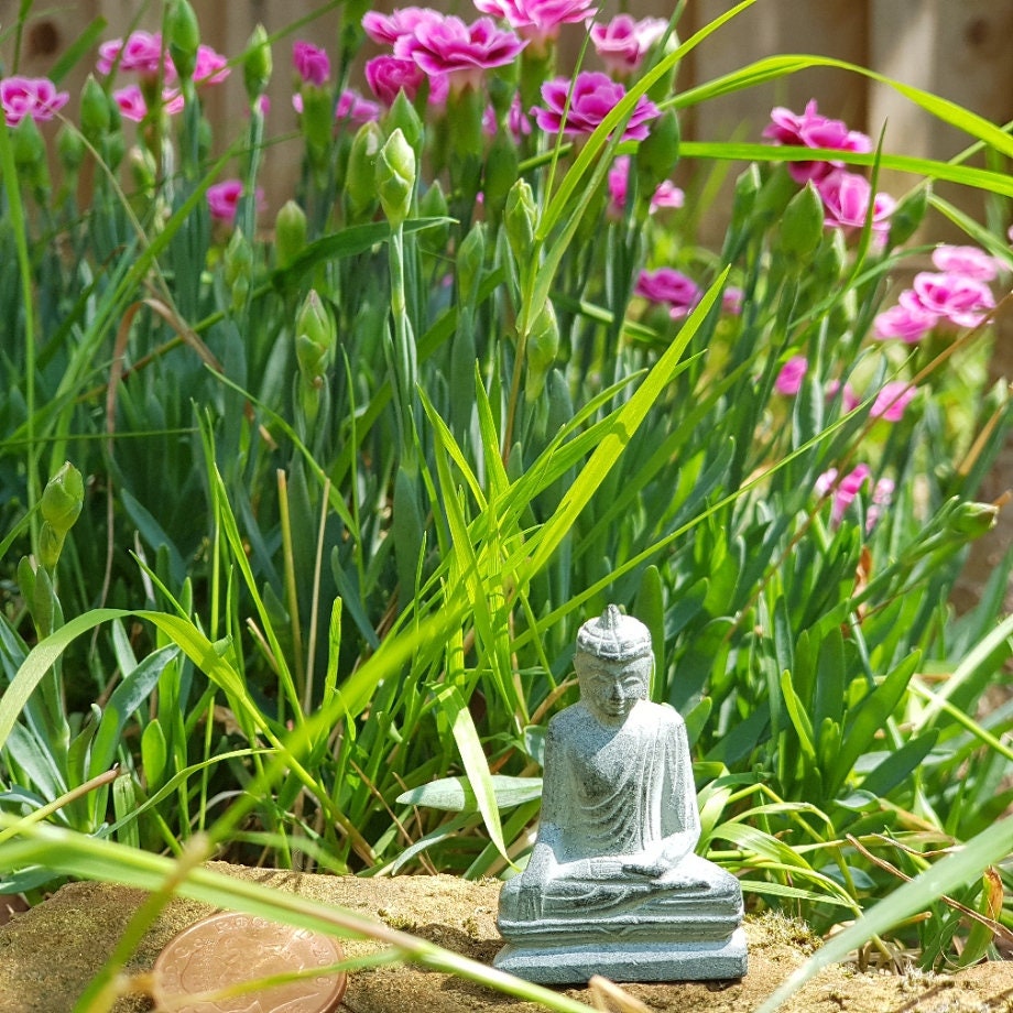 Meditation Buddha Figurine - Handmade from Limestone in Nepal