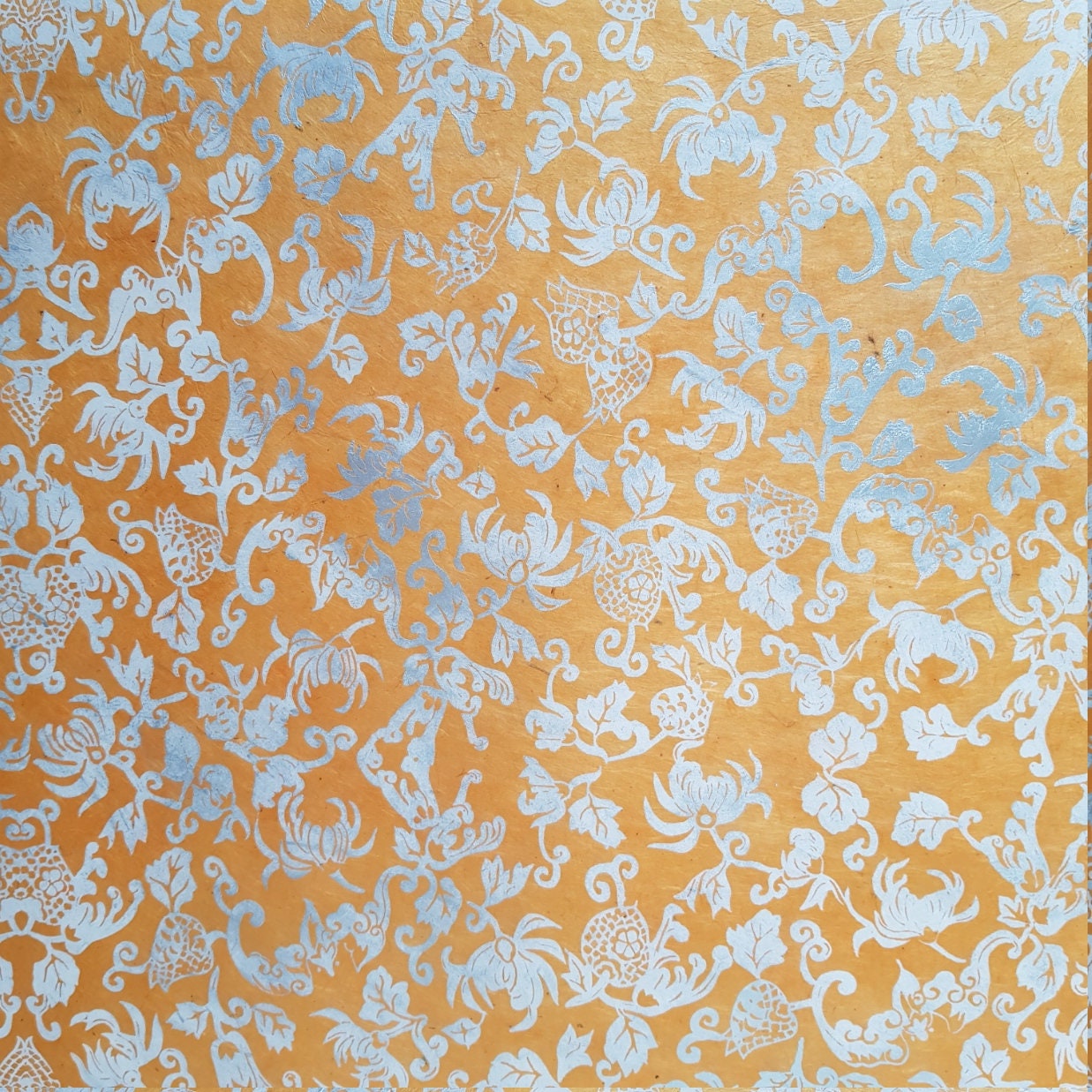 Harvest Gold Baroque Print on Lokta Paper, Tree Free & Sustainable