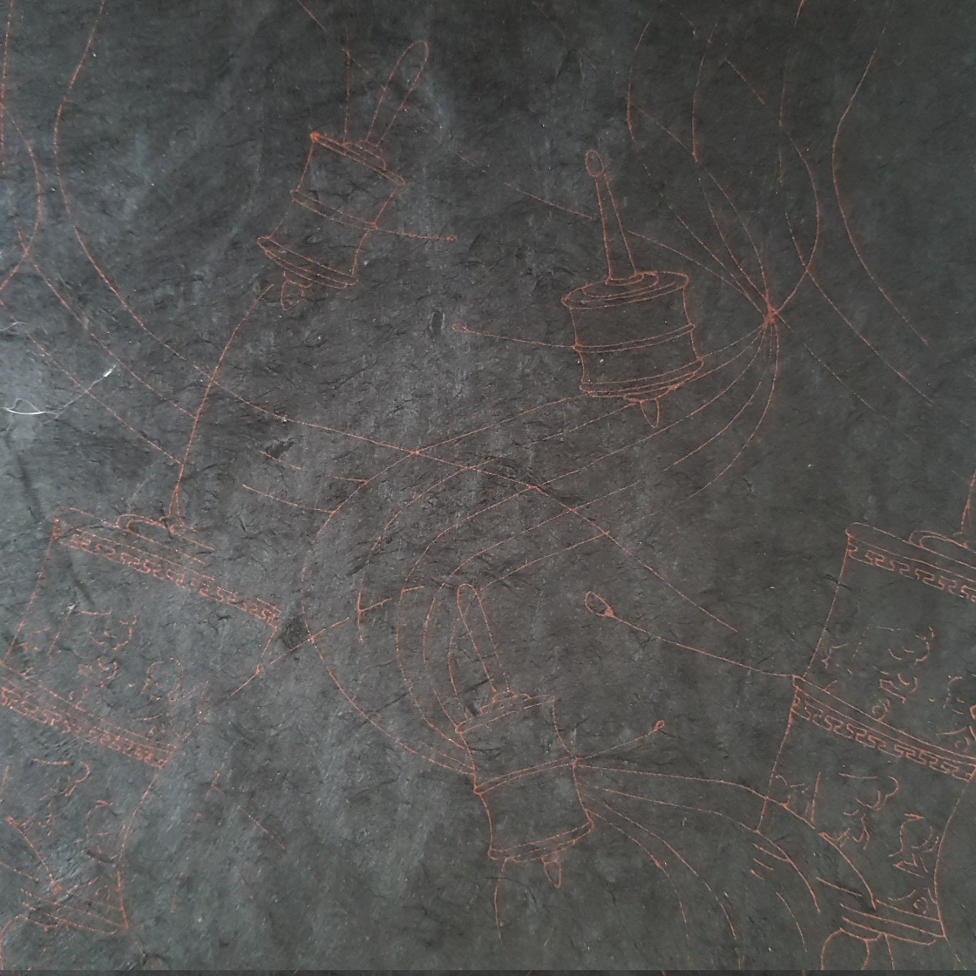 ROSE GOLD Prayer Wheel Print on Lokta Paper, Tree Free & Sustainable