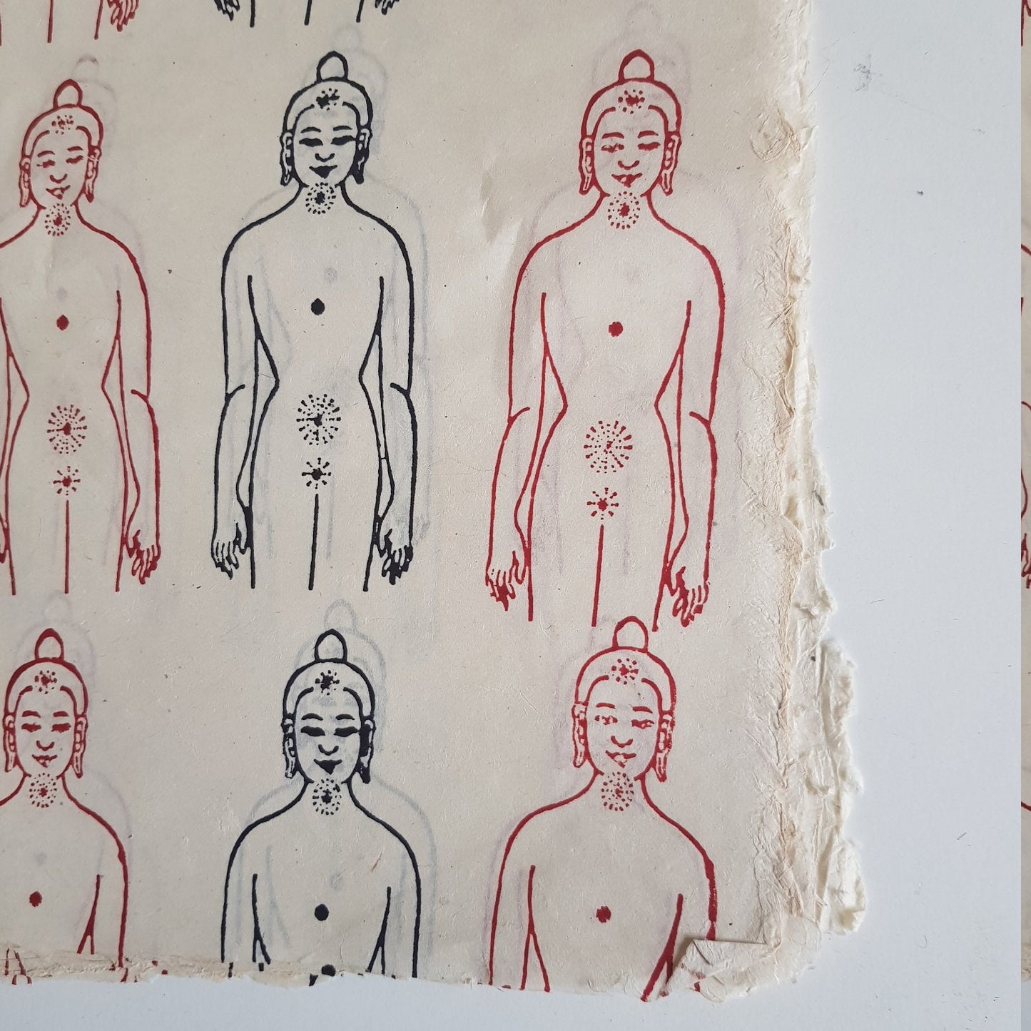 Chakras Block Printed on Lokta Paper, Handmade, Tree Free & Sustainable