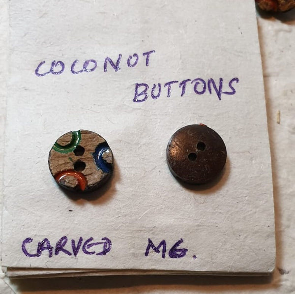 Coconut Buttons, Red, Blue and Green Arcs